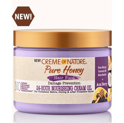 Creme of Nature Pure Honey Hair Food 24 tunnin ravitseva kerma 4,7 unssia