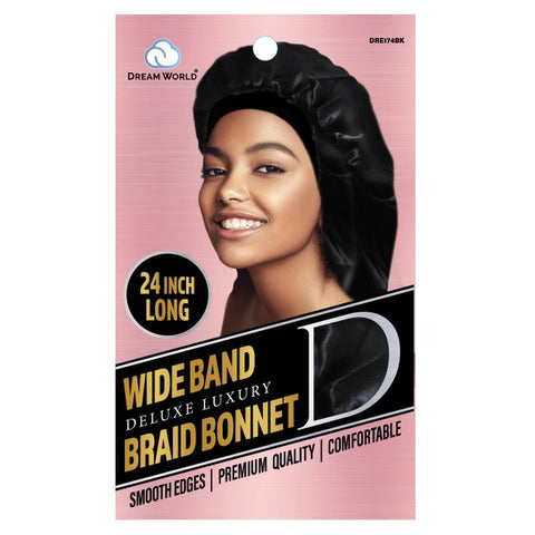 Dream World Wlege Band Braid Bonnet XL Black #Dre174BK