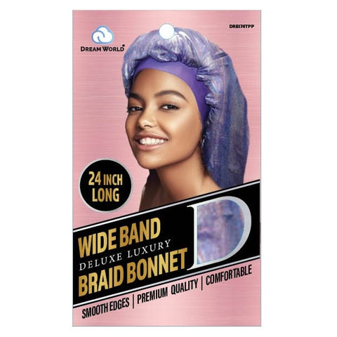 Dream World Wlege Band Braid Bonnet XL G/Purple #DRE174TPP