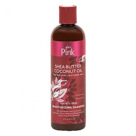 Vaaleanpunainen sheavoi kookosöljy sulfaattivapaa kosteuttava shampoo 12 unssia