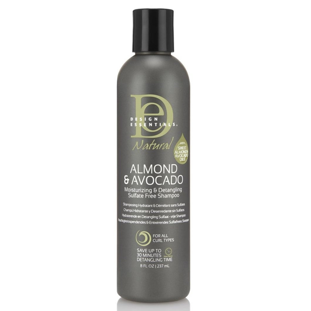 Design Essentials Manmondin ja avokadon kosteuttaminen ja sulfaattivapaa shampoo 237 ml