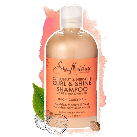 Shea -kosteuskookos- ja hibiscus curl & shine shampoo 384 ml
