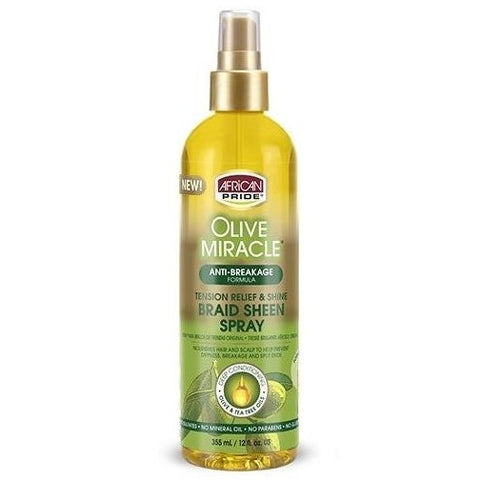 Afrikkalainen ylpeys Olive Miracle Braid Sheen Spray 355 ml